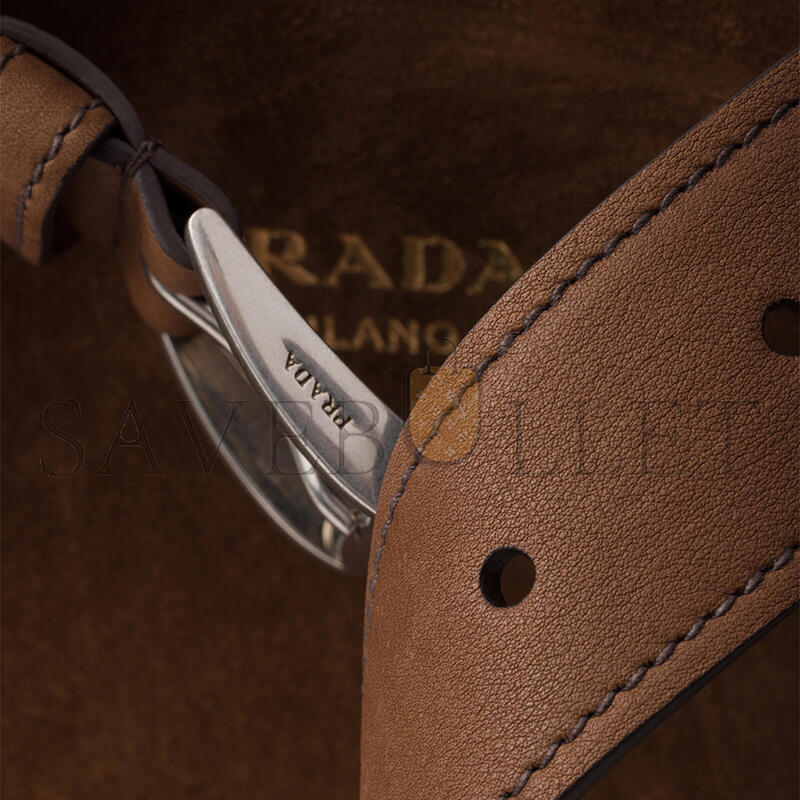 PRADA BUCKLE SUEDE BAG WITH BELT 2VG126 (48*34*18cm)